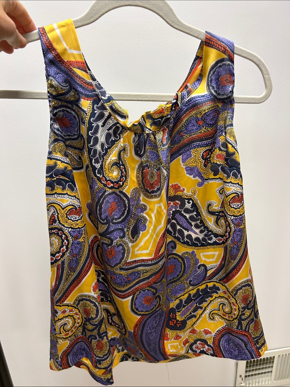 Tommy Hilfiger Yellow Paisley V-Neck Tank Top